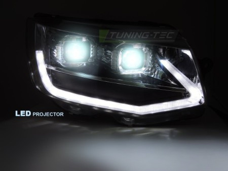 LED TUBE LIGHT BLACK DRL SEQ světlomety pro VW T6 2015-2019