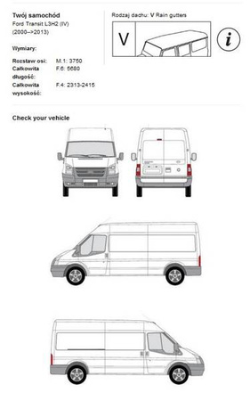 Střešní nosič Ford Transit L3H2 OD 2010-2013