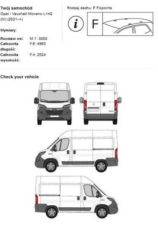 Střešní nosič Opel Movano L1H2 2021-&gt