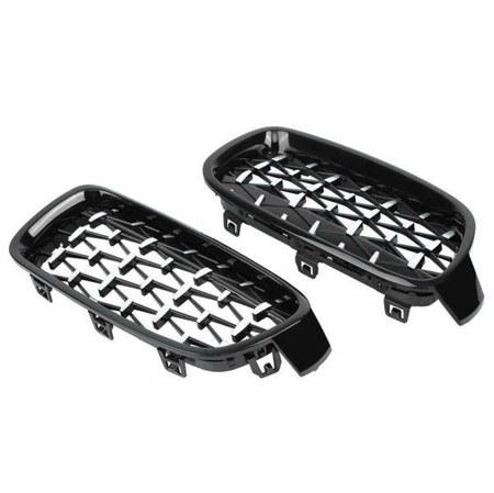 MŘÍŽKA (LEDVINOVÁ) BMW F30/F31 DIAMEND LOOK ČERNÁ CHROMOVÁ