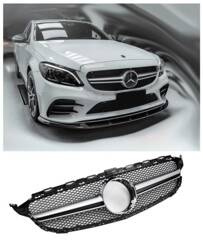 MŘÍŽKA MERCEDES W205 14-18 VZHLED AMG STŘÍBRNÁ