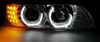 BMW E39 BLACK LED světlomety + kroužky