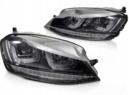 ŽÁROVKY, PŘEDNÍ SVĚTLOMETY, LED KROUŽKY pro VW GOLF 7 VII 13-17