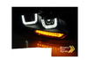 Světla vw golf 6 vi 08-12 u-type černá drl dts led