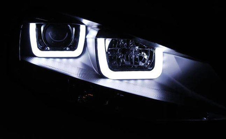 Světla Vw Golf VII 7 12-17 u-type černá led drl