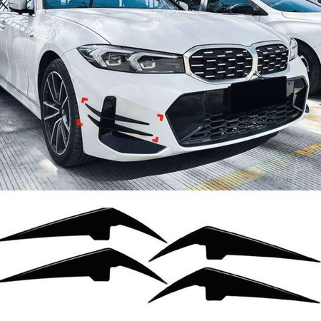 PŘEDNÍ AERODYNAMICKÉ ROZDĚLOVAČE BMW G20 G21 LCI LESKLÁ ČERNÁ