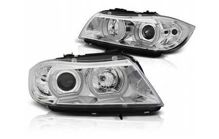 Světla Bmw E90/e91 05-08 Chromové kroužky Led 3d Xenon