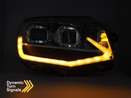 LED TUBE LIGHT BLACK DRL SEQ světlomety pro VW T6 2015-2019