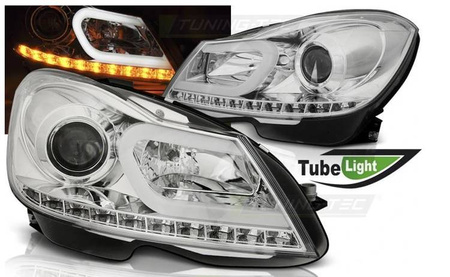 Světlomety Mercedes W204 11-14 CHROME LED