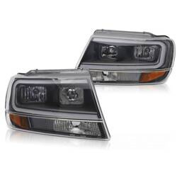 Přední světlomety Chrysler Jeep Grand Cherokee 99-05 ČERNÁ