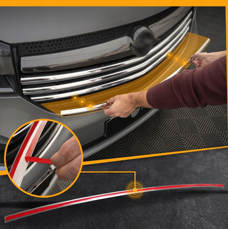 Ozdobné lišty mřížky přední masky pro VW MULTIVAN V T5 2003-2009