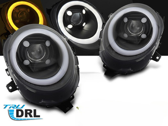 TUBE LIGHT Černé LED DRL světlomety pro MINI Cooper F55 / F56 / F57 2014-2017