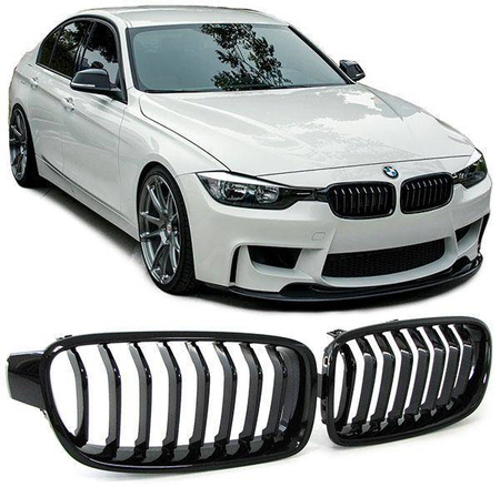 PŘEDNÍ MŘÍŽKA BMW F30 11-18 LESKLÁ ČERNÁ