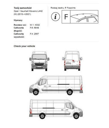 Zavazadlová střešní plošina Renault Master L4H2