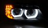 BMW E90 E91 09-11 Drl černé xenonové kroužky 3d lampy