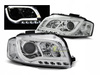 Světlomety Audi A3 8p 03-08 led trubice chrom