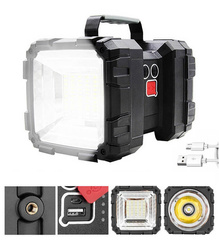 Nabíjecí LED svítilna do svítilny, nabíjení USB, oboustranná, voděodolná