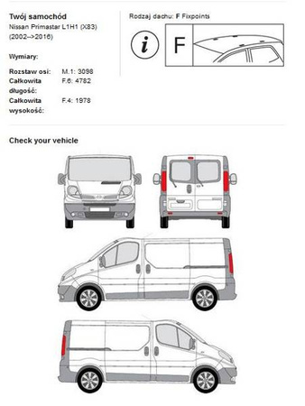 Střešní nosič Opel Vivaro L1H1 01-14