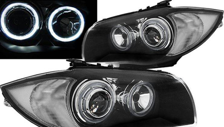 Světlomety BMW E87 E81 04-11 Led Ringlights Black