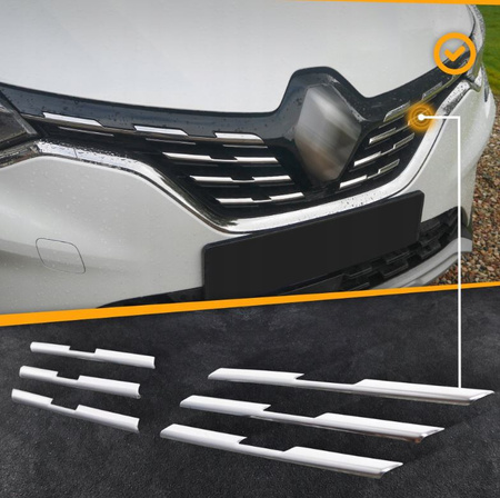 Ozdobné lišty mřížky přední masky pro RENAULT CAPTUR II 2020-