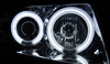 ČOČKOVÉ LAMPY AUDI A3 8L 96-00 CCFL KROUŽKY CHROMOVÉ