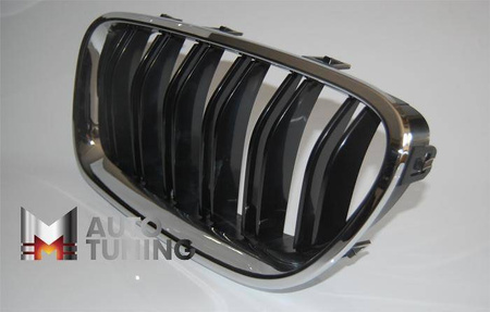 MŘÍŽKA (LEDVINOVÁ) BMW F10/F11 LOOK M5 ČERNÁ/CHROMOVÁ