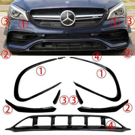 PŘEDNÍ SPOILER ROZDĚLOVAČ MERCEDES CLA W117 16-19