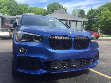 MŘÍŽKA BMW X1 F48 DVOJITÁ PLOCHÁ ČERNÁ MATNÁ