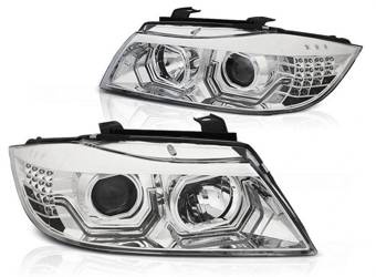 BMW E90 E91 05-08 vedl chromované kroužky 3d lampy