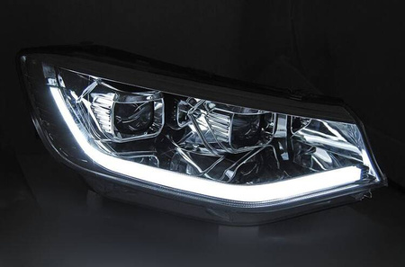 LED světlomety chrom DRL žárovky pro VW Caddy 20-