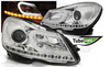Světlomety Mercedes W204 11-14 CHROME LED