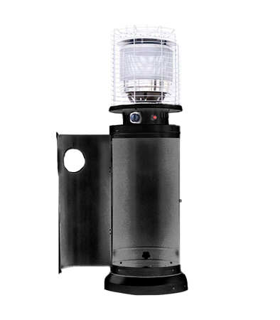 KRUHOVÝ PLYNOVÝ TERASOVÝ OHŘÍVAČ S EFEKTEM PLAMENE A OCHRANNÝM KRYTEM