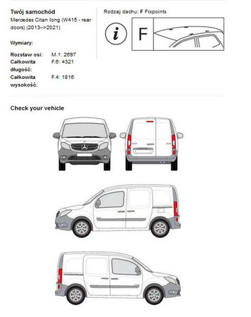 Zavazadlová střešní plošina Mercedes Citan L1 2013-