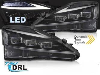 Světlomety pro Lexus IS 06-13 černé full LED
