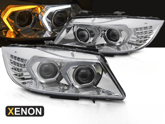 Světlomety BMW E90/E91 LCI 09-11 chromované