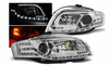 Světlomety Audi A4 B7 04-08 led trubice chrom