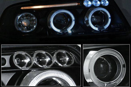 Světlomety Audi A4 99-00 Ringi Černá skla