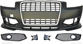 PŘEDNÍ NÁRAZNÍK AUDI A3 05-08 8P ČERNÝ CHROMOVANÝ