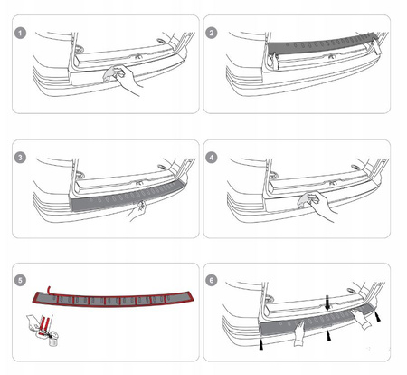 Ochranná lišta zadního nárazníku pro VW MULTIVAN VII T7 2021-
