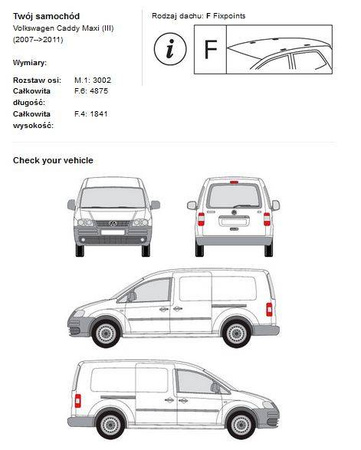 Střešní nosič CRUZ pro VW Caddy Maxi 07-11