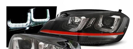 Světlomety vw golf vii 7 12- černé led drl gti