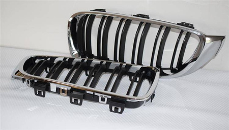 MŘÍŽKA (LEDVINOVÁ) BMW F32 F33 F36 13- M4 ČERNÁ CHROMOVÁ