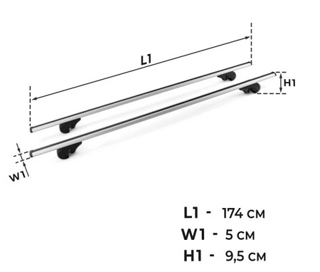 Příčníky na ložnou korbu pro Ford Ranger IV 2022–