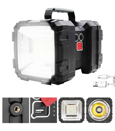 Nabíjecí LED svítilna do svítilny, nabíjení USB, oboustranná, voděodolná