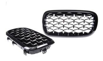 GRILL pro BMW X5 F15 X6 F16 DIAMANT GLOSS BLACK CHR