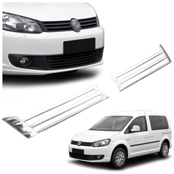 Lišty přední masky VW VOLKSWAGEN CADDY 2010-2015 | OCEL | CHROM