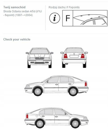 Střešní nosič s pojistkami Škoda Octavia I