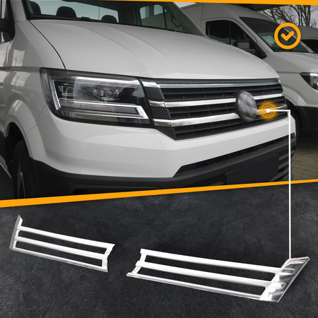 Lišty přední masky VW VOLKSWAGEN CADDY 2010-2015 | OCEL | CHROM