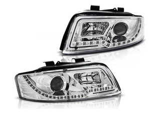 Světlomety Audi A4 B6 00-04 Led Tube Chrome