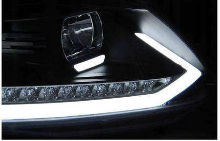 Světla Vw Touran II 10-15 černá trubice drl dts vedl